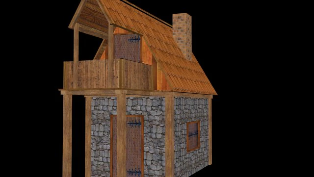 medieval house for game 3D Model .c4d .max .obj .3ds .fbx .stl .blend 