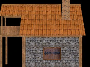 medieval house for game 3D Model