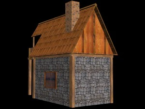 medieval house for game 3D Model