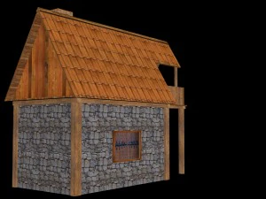 medieval house for game 3D Model