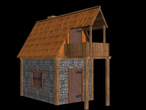 medieval house for game 3D Model