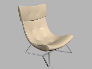 armchairs and glass table 3Dモデル