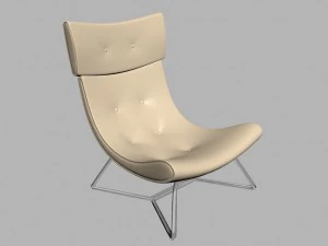 armchairs and glass table 3D Model