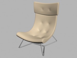 armchairs and glass table 3Dモデル