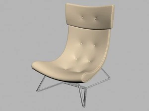 armchairs and glass table 3D Model