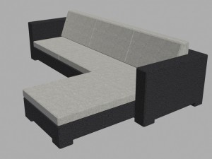 sofa low poly Modelo 3D
