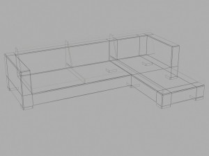 sofa low poly Modelo 3D