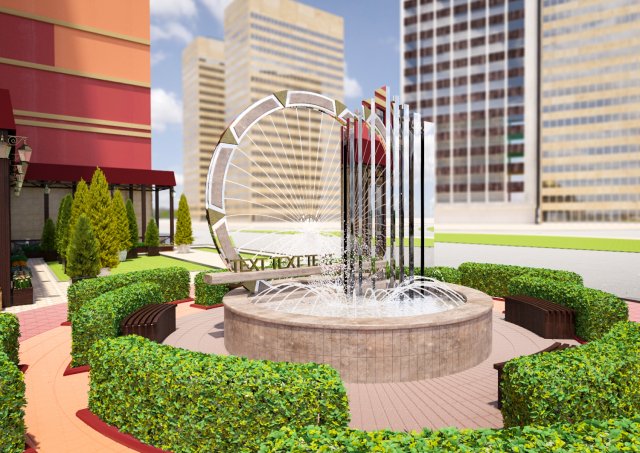 fountain with water and other stuff 3D Модель .c4d .max .obj .3ds .fbx .stl .blend 