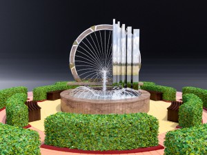 fountain with water and other stuff 3D Модель