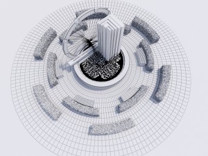 fountain with water and other stuff 3D Модель