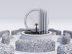 fountain with water and other stuff 3D Модель