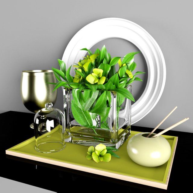 decorative set 3D Model .c4d .max .obj .3ds .fbx .stl .blend 