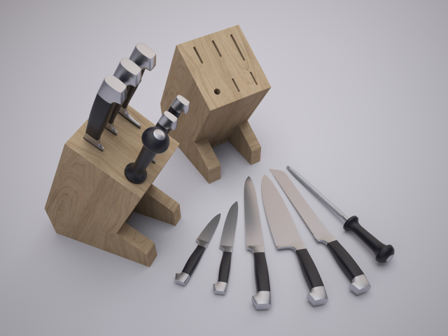 stands for knives 3D 模型 .c4d .max .obj .3ds .fbx .stl .blend 