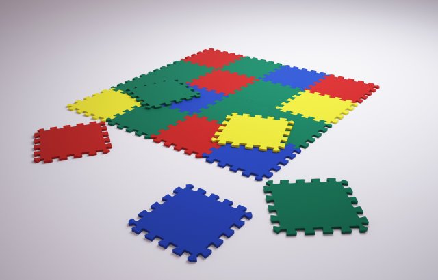 rug puzzle 3D Модель .c4d .max .obj .3ds .fbx .stl .blend 