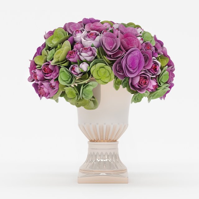 bouquet of roses and hydrangea flowers Modello 3D .c4d .max .obj .3ds .fbx .stl .blend