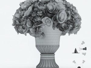 bouquet of roses and hydrangea flowers Modello 3D