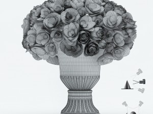 bouquet of roses and hydrangea flowers Modello 3D