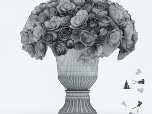 bouquet of roses and hydrangea flowers Modello 3D