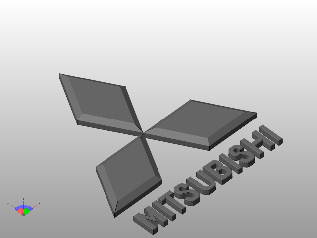 mitsubishi logo Modelo de impresión 3D .c4d .max .obj .3ds .fbx .stl .blend 