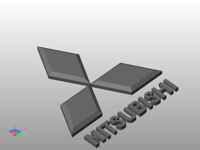 mitsubishi logo 3D Print Model .c4d .max .obj .3ds .fbx .stl .blend