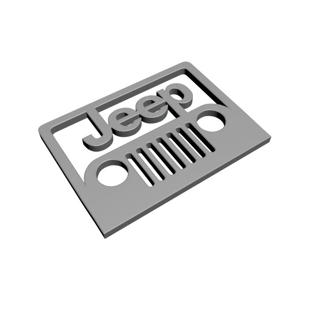 jeep logo 3D Print Model .c4d .max .obj .3ds .fbx .stl .blend 