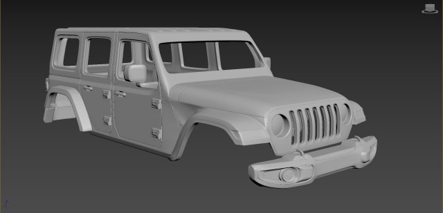 jeep wrangler unlimited 2019 body for print 3D-printmodel .c4d .max .obj .3ds .fbx .stl .blend 