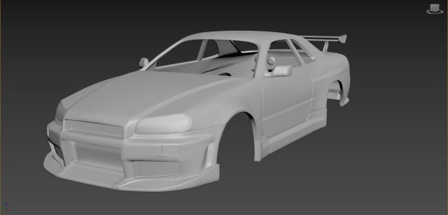 nissan skyline r34 3D Print Model .c4d .max .obj .3ds .fbx .stl .blend 