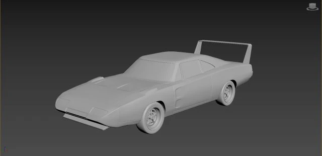 dodge charger daytona 1969 3D Print Model .c4d .max .obj .3ds .fbx .stl .blend 