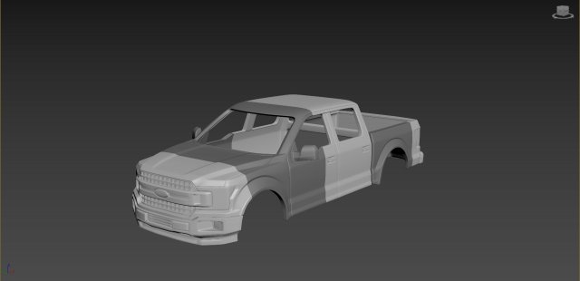 fo-rd f-150 2020 in 1-10 1-16 scale for print 3D-Druckmodell .c4d .max .obj .3ds .fbx .stl .blend 