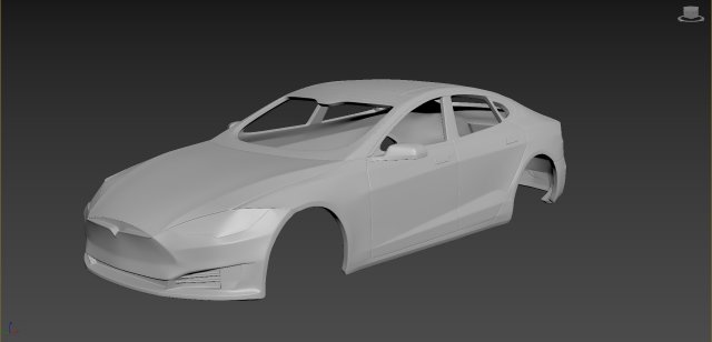 tesla model s body for print 3D 打印模型 .c4d .max .obj .3ds .fbx .stl .blend 