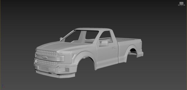 Fo-rd f-150 2020 regular cab body for print 3D प्रिंट मॉडल .c4d .max .obj .3ds .fbx .stl .blend 