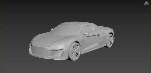 audi r8 2020 on a small scale Modèles 3D en vedette .c4d .max .obj .3ds .fbx .stl .blend 