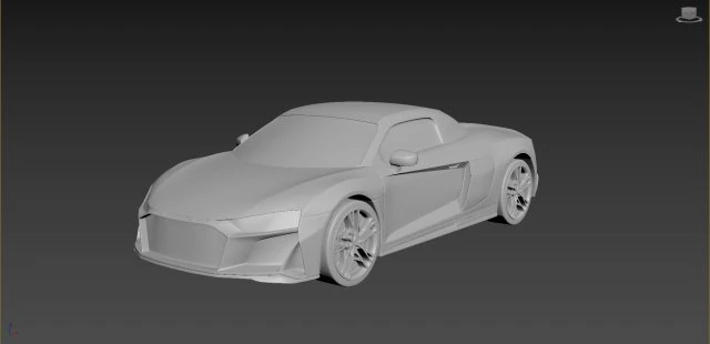 audi r8 2020 on a small scale 3D Print Model .c4d .max .obj .3ds .fbx .stl .blend 