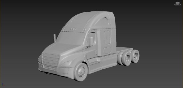 freightliner cascadia on a small scale 3Dプリントモデル .c4d .max .obj .3ds .fbx .stl .blend 