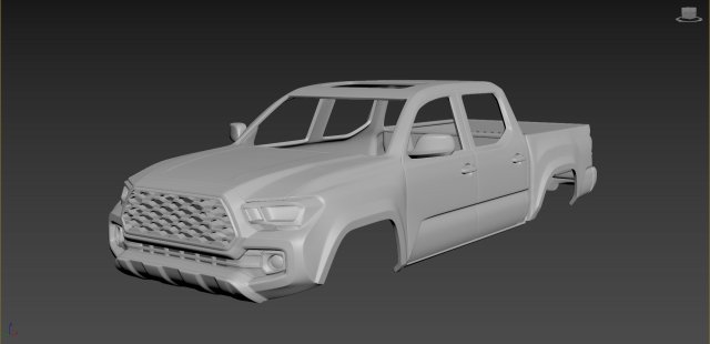 toyota tacoma 2020 body for print 3D 打印模型 .c4d .max .obj .3ds .fbx .stl .blend 
