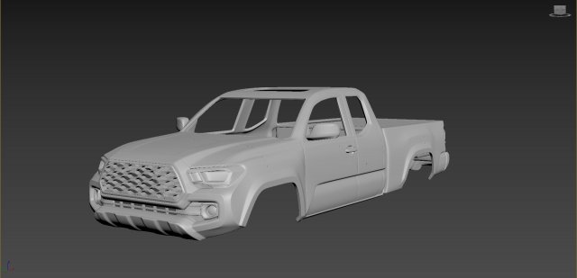 toyota tacoma 2020 access cab body for print 3Dプリントモデル .c4d .max .obj .3ds .fbx .stl .blend 