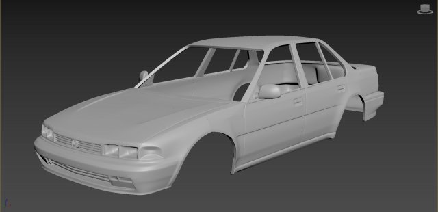 honda acord 1989 body for print 3D-Druckmodell .c4d .max .obj .3ds .fbx .stl .blend 
