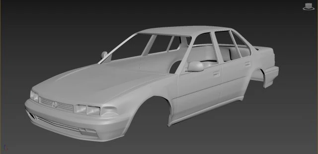 honda acord 1989 body for print 3D Print Model .c4d .max .obj .3ds .fbx .stl .blend 