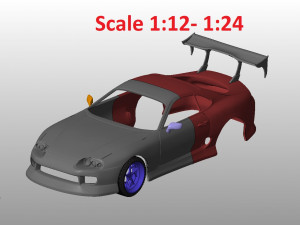 toyota supra 1993 tuning body for print Modelo de Impressão 3D