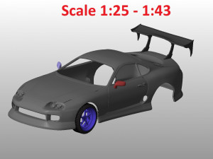 toyota supra 1993 tuning body for print Modelo de Impressão 3D