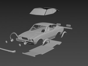 toyota corolla sr5 1976 body for print 3D-printmodel