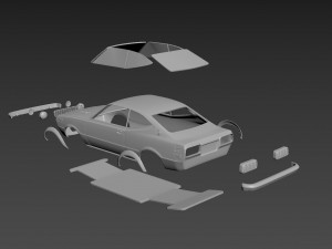 toyota corolla sr5 1976 body for print 3D-printmodel