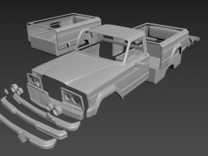 jeep j10 1963 body for print Modèles 3D en vedette