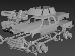 chevrolet c-k 4th gen crew cab 3D Print Model