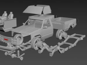 gmc sierra 1997 regular cab 3D Print Model