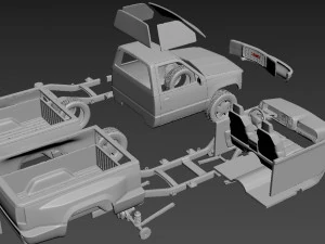 gmc sierra 1997 regular cab 3D Print Model