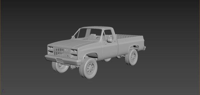 chevrolet c-k regular cab 1986 Model do druku 3D .c4d .max .obj .3ds .fbx .stl .blend 