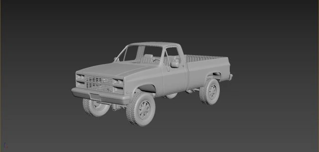 chevrolet c-k regular cab 1986 3D Print Model .c4d .max .obj .3ds .fbx .stl .blend 