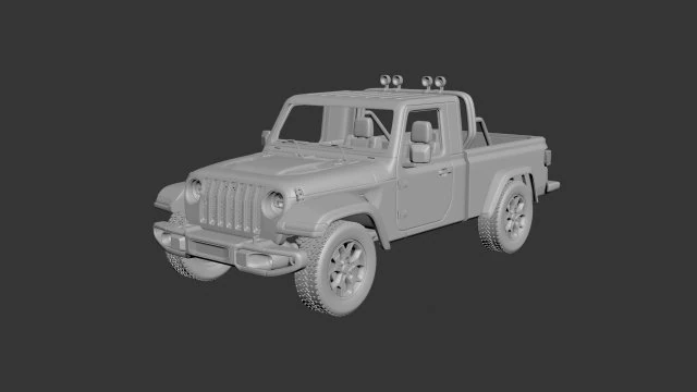 jeep gladiator two-door 3D Print Model .c4d .max .obj .3ds .fbx .stl .blend 