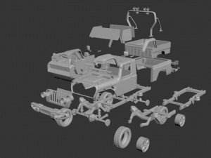 jeep gladiator two-door 3D Принт Модель